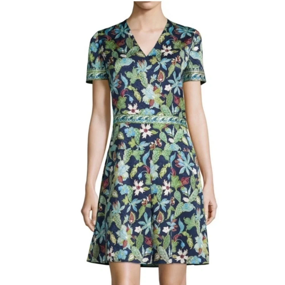 Tory Burch silk Floral Knee Length Dress Size 0 Multicolor